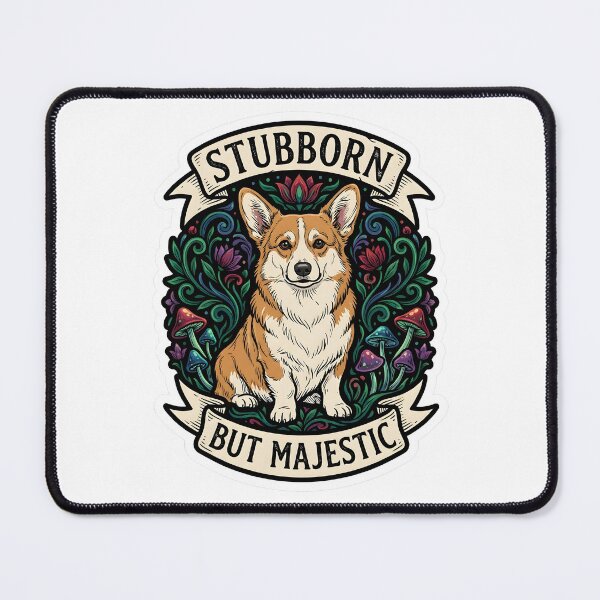 Item preview, Majestic Pembroke Welsh Corgi Floral Botanical Portrait designed and sold by EKHOAISTORE.