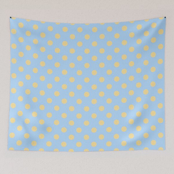 Item preview, Butter and Sky Blue Polka Dots Pattern designed and sold by The Innocent Ghost Project.