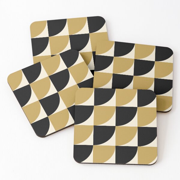 Item preview, Art Deco Quarter Circle Pattern | Gold Black Tile Seamless Geometric Luxe designed and sold by Dino-Lune.