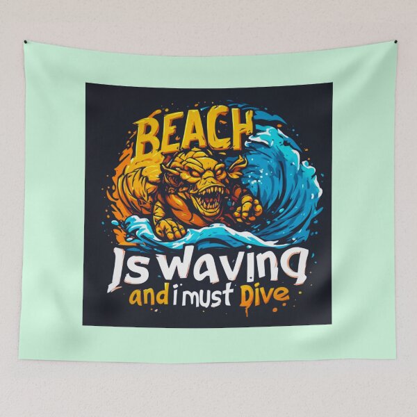 Item preview, Beach is waving and I must dive in designed and sold by Jsw-speedartja.