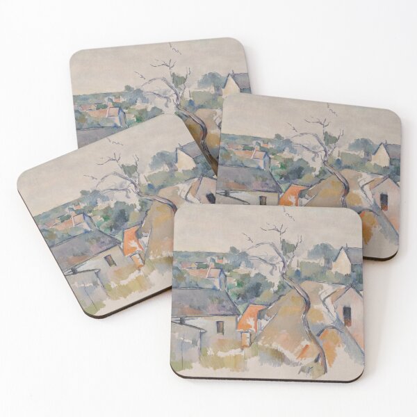 Item preview, The Rooftops by Paul Cézanne: Post Impressionist village landscape poster designed and sold by artofuniverse.