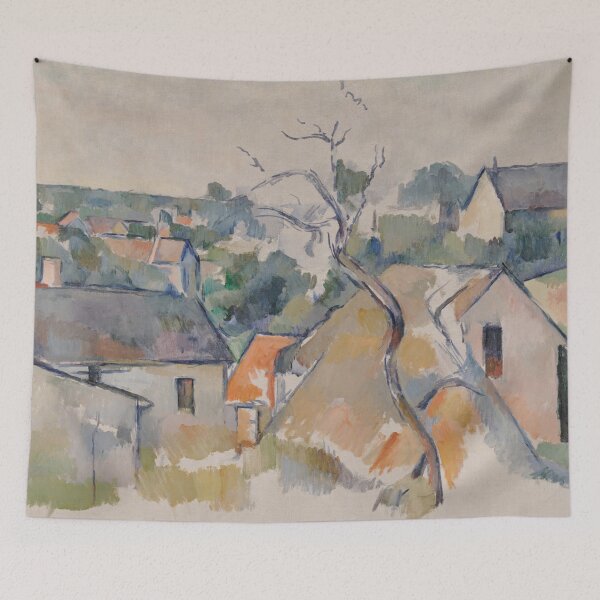 Item preview, The Rooftops by Paul Cézanne: Post Impressionist village landscape poster designed and sold by artofuniverse.
