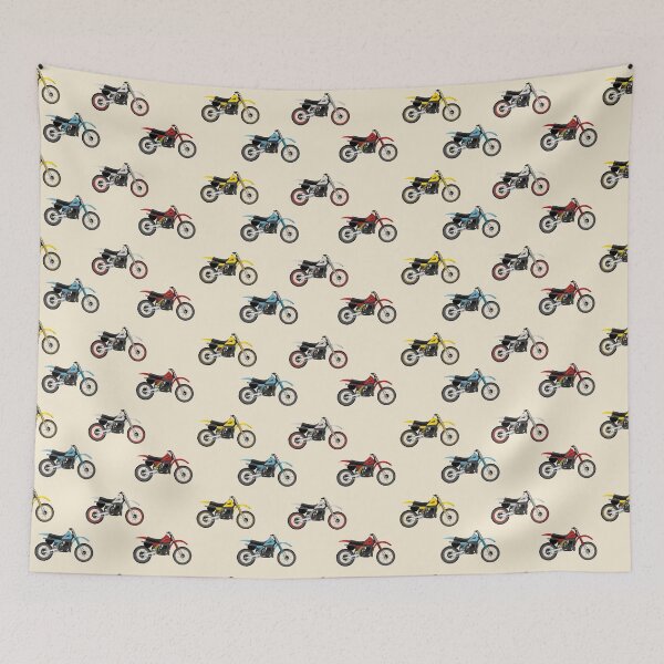 Item preview, Vintage Classic Motocross Motorcycle Dirt Bike Design Pattern designed and sold by Pro29Graphics.