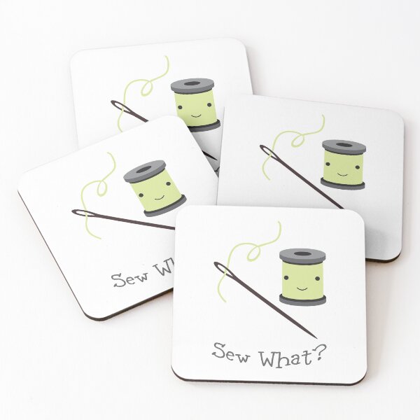 Item preview, Funny Sew What Sewing pun Cute Needle and Thread designed and sold by Hedgie Designs.