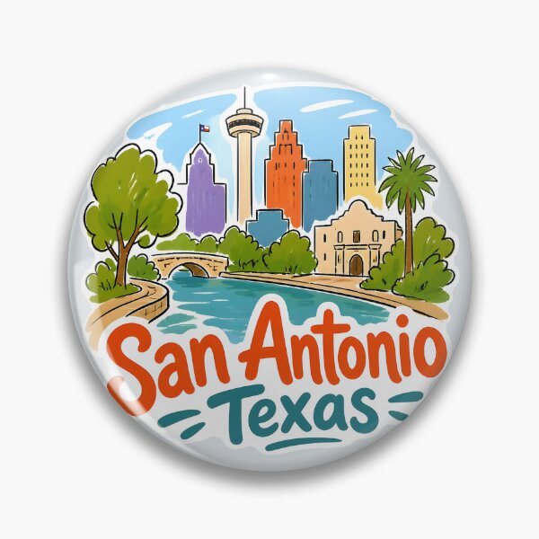 Item preview, San Antonio Texas Cute Skyline Colorful Cityscape  designed and sold by HowToCanadian.
