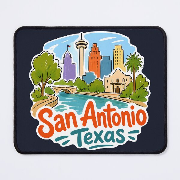 Item preview, San Antonio Texas Cute Skyline Colorful Cityscape  designed and sold by HowToCanadian.