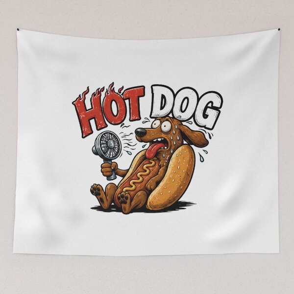 Item preview, Hot Dog Funny Dachshund T-Shirt | Sweaty Wiener Dog Pun Cartoon designed and sold by LatonaDesign.