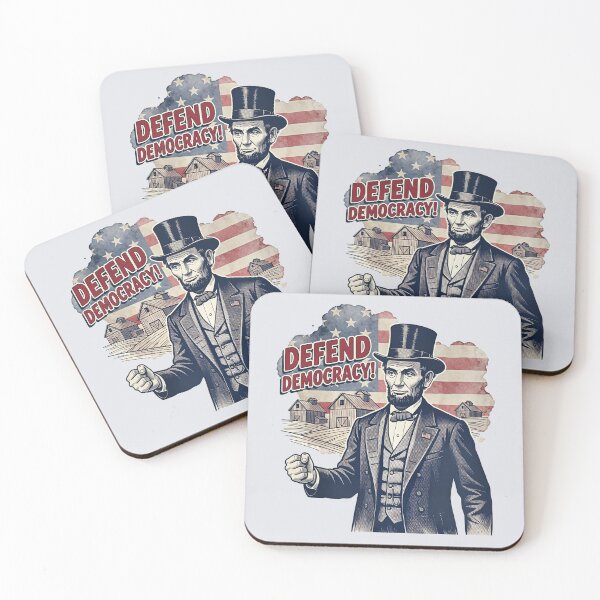 Item preview, Defend Democracy Abraham Lincoln Vintage Patriotic Flag designed and sold by legacylivingshop.