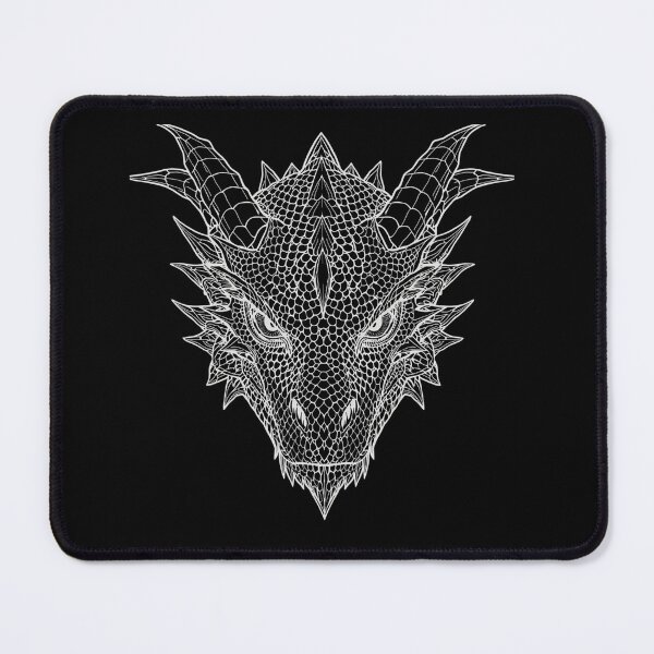 Item preview, Black Dragon Head Stealth Mode Intricate Gothic Lineart designed and sold by DH-ArtLab.