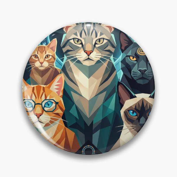 Item preview, Stargate SG-1 Cats - Exploring the Galactic Frontier (Low Poly) | Geometric Cat Theme Art designed and sold by TheCoolCatsMx.