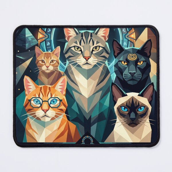 Item preview, Stargate SG-1 Cats - Exploring the Galactic Frontier (Low Poly) | Geometric Cat Theme Art designed and sold by TheCoolCatsMx.