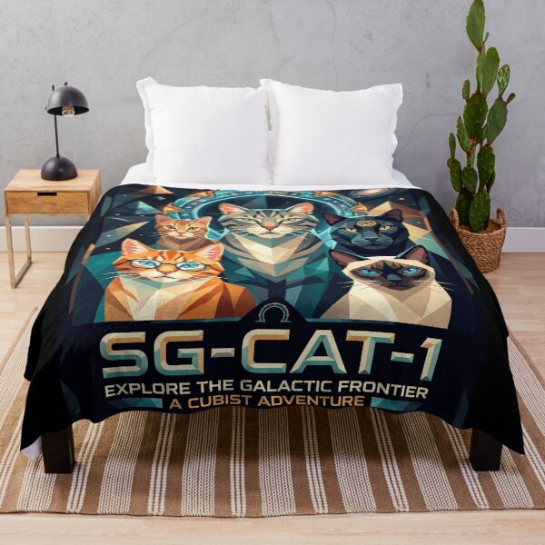 Item preview, Stargate SG-1 Cats - Exploring the Galactic Frontier (Low Poly) | Geometric Cat Theme Art designed and sold by TheCoolCatsMx.