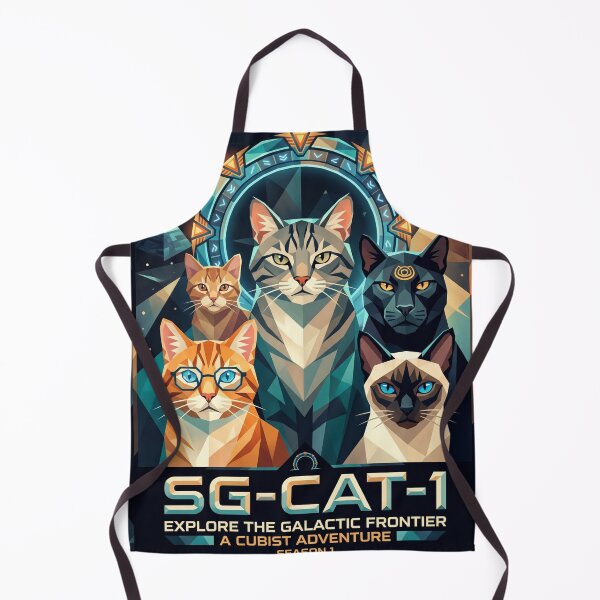 Item preview, Stargate SG-1 Cats - Exploring the Galactic Frontier (Low Poly) | Geometric Cat Theme Art designed and sold by TheCoolCatsMx.