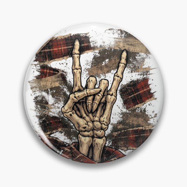 Item preview, Esqueleto con cuernos de mano de rock – Ilustración estética gótica rebelde grunge metal designed and sold by Happy'CLICK'.