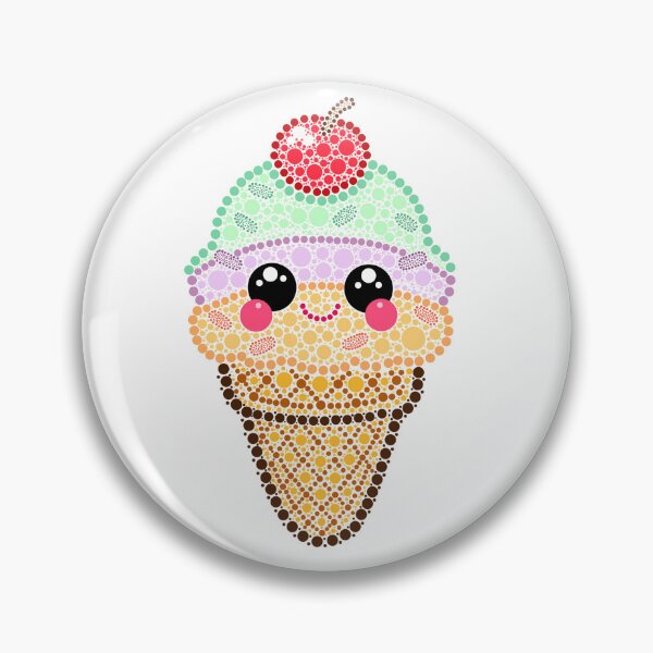 Item preview, Kawaii Ice Cream Cone Dot Art designed and sold by Cardiff Creative.