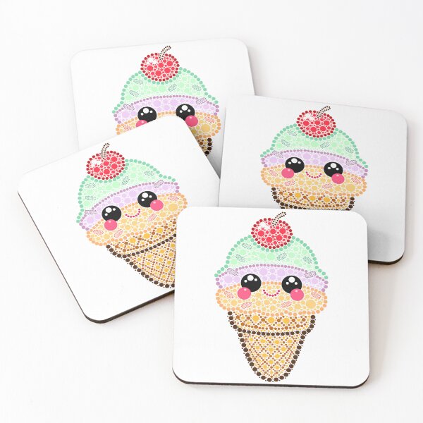 Item preview, Kawaii Ice Cream Cone Dot Art designed and sold by Cardiff Creative.