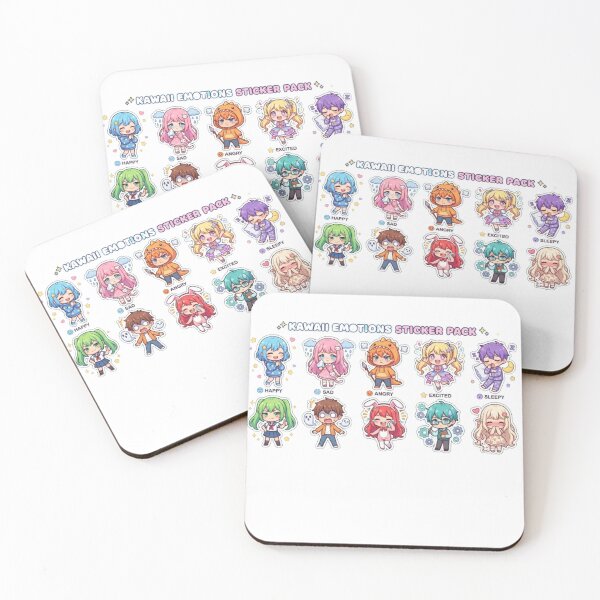 Item preview, Kawaii Emotions Sticker Pack | Cute Anime Chibi Characters Collection designed and sold by PrintWavePro.