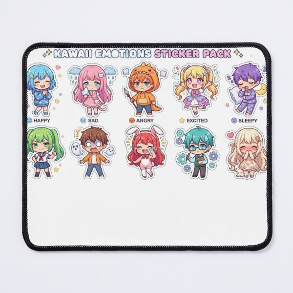 Item preview, Kawaii Emotions Sticker Pack | Cute Anime Chibi Characters Collection designed and sold by PrintWavePro.