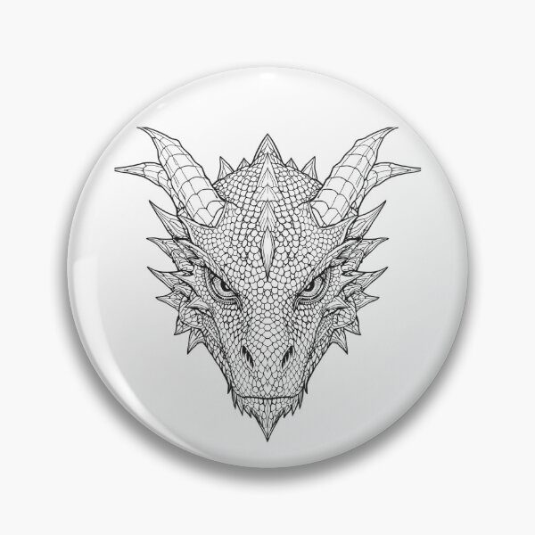 Item preview, White Dragon Head Intricate Lineart Ice Fantasy Tattoo designed and sold by DH-ArtLab.
