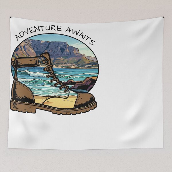 Item preview, Adventure Awaits Hiking Boot Table Mountain Cape Town designed and sold by d247.