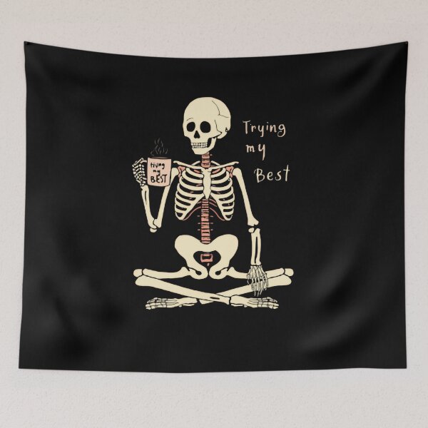 Item preview, Trying My Best Relatable Skeleton Humor designed and sold by RetroMini2026.