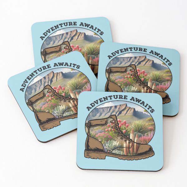 Item preview, Adventure Awaits Hiking Boot Mountain Landscape designed and sold by d247.