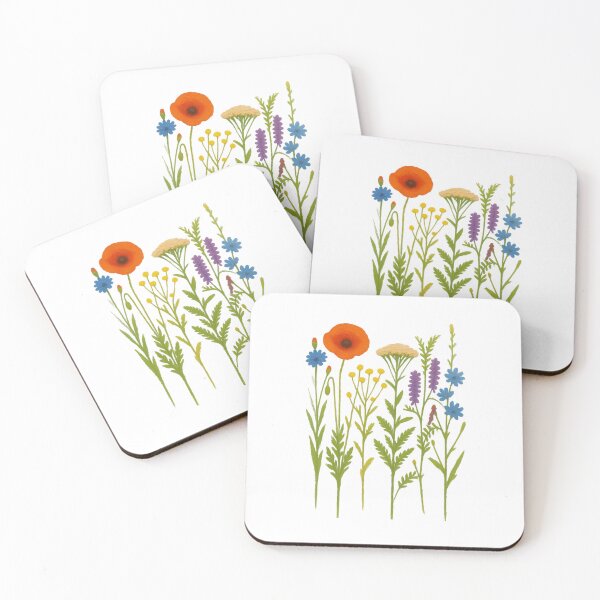 Item preview, Mod Nature Art No.10: Wildflowers Meadow Bouquet Poppy and Cornflower Cottagecore Floral designed and sold by NO BEAVER NO PUNK.