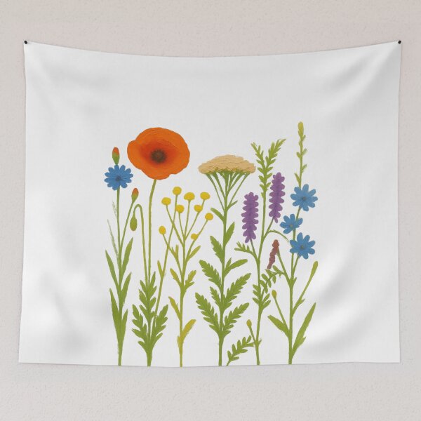 Item preview, Mod Nature Art No.10: Wildflowers Meadow Bouquet Poppy and Cornflower Cottagecore Floral designed and sold by NO BEAVER NO PUNK.