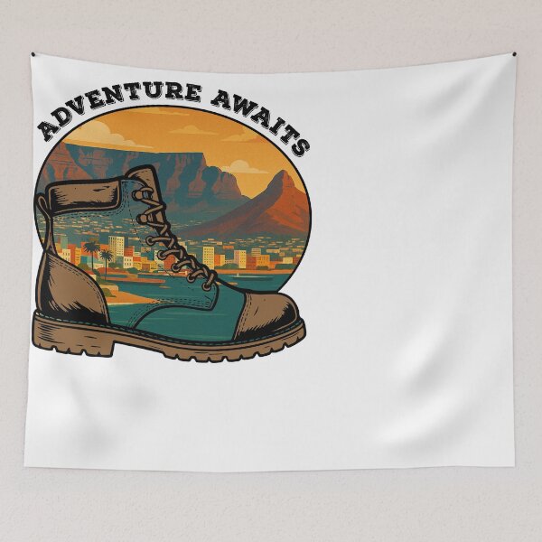 Item preview, Adventure Awaits Hiking Boot Travel Cape Town designed and sold by d247.