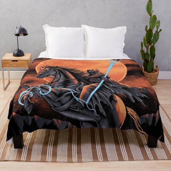Item preview, Grim Reaper Horseman Under Blood Moon – Dark Fantasy Gothic Rider Art designed and sold by Bluebubbies.