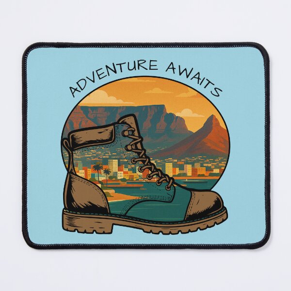 Item preview, Adventure Awaits Hiking Boot City Mountain Sunset designed and sold by d247.