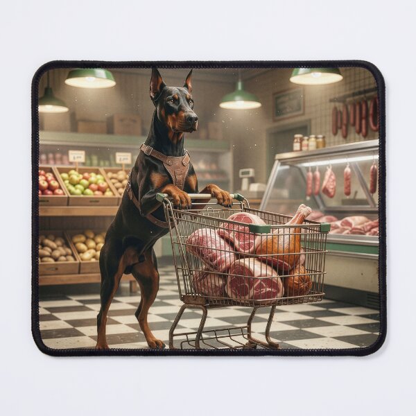 Item preview, Doberman Pinscher Visits the Grocery Store designed and sold by Tridentulus.