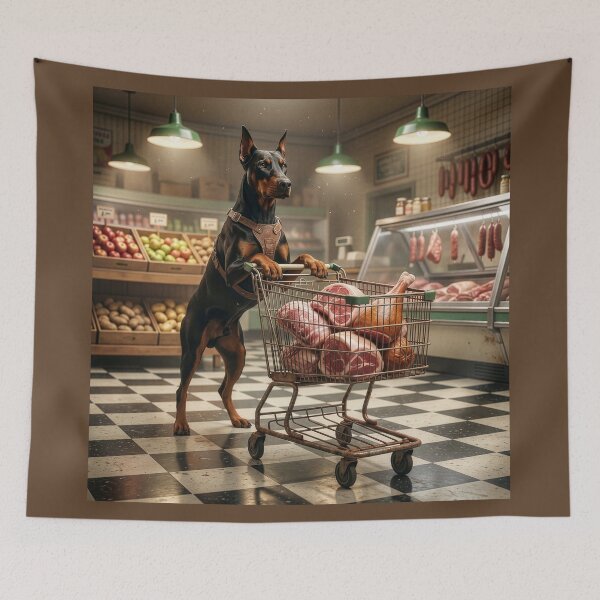 Item preview, Doberman Pinscher Visits the Grocery Store designed and sold by Tridentulus.