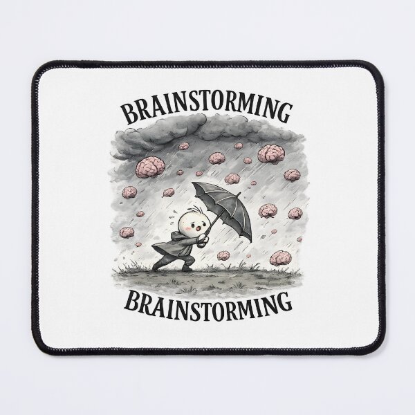 Item preview, Cute Brainstorming Umbrella Cartoon designed and sold by PieterTheMaker.