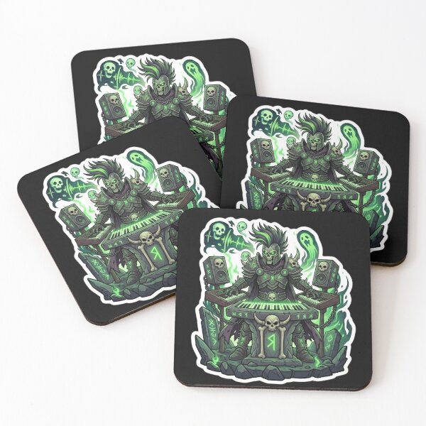 Item preview, Heavy Metal Skeleton Keyboardist Death Knight Lich Synth Sticker designed and sold by DarkOriginArts.