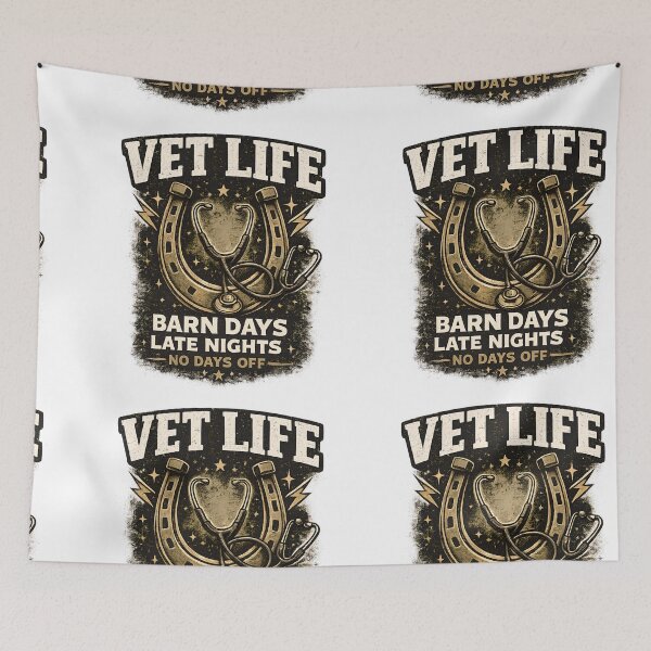 Item preview, Vet Life Barn Days Late Nights No Days Off | Equine Veterinarian Gift Shirt designed and sold by batoot1.