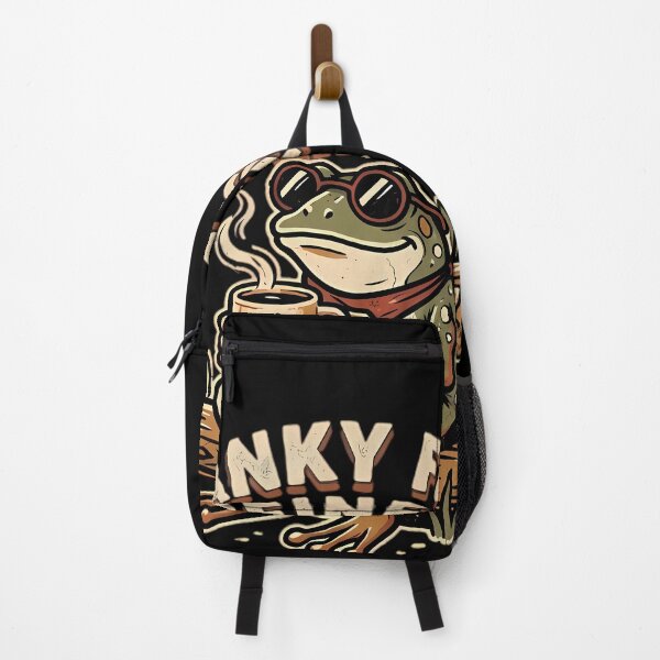 Item preview, Cranky Frog Sitting On Log Drinking Coffee designed and sold by Linework Studio.
