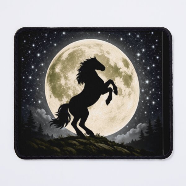 Item preview, Horse Silhouette Rearing Against the Full Moon designed and sold by PhoenixbyGEDA.