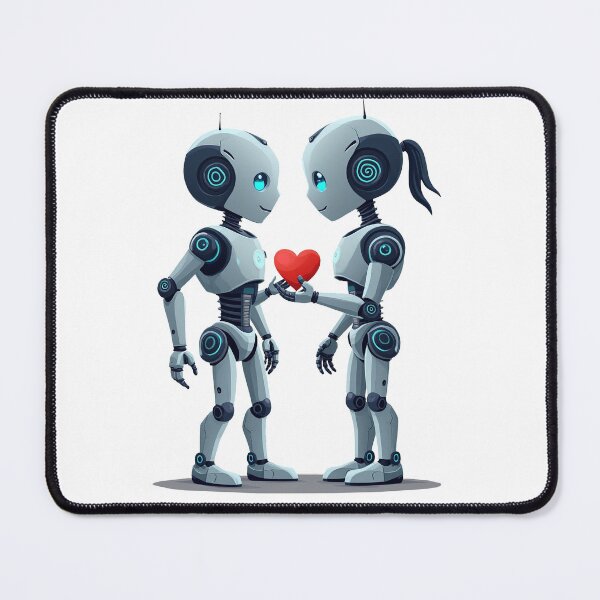 Item preview, Robot man and robot woman in love. Futuristic concept of relationship between artificial intelligence. Flat design illustration designed and sold by ArtEventET.