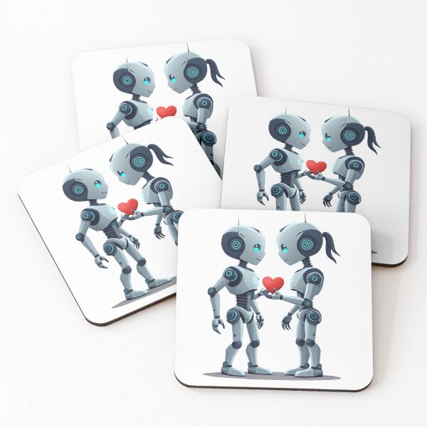 Item preview, Robot man and robot woman in love. Futuristic concept of relationship between artificial intelligence. Flat design illustration designed and sold by ArtEventET.