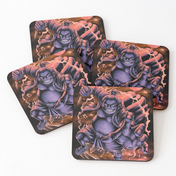Item preview, Laughing Oni Warrior Under Crimson Moon – Japanese Yokai Dark Fantasy Art designed and sold by Bluebubbies.
