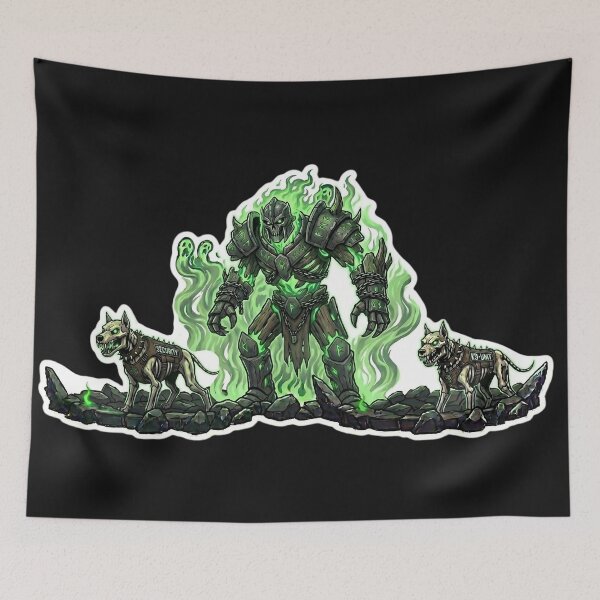 Item preview, Heavy Metal Necromancer Security Death Knight K9 Unit Sticker designed and sold by DarkOriginArts.