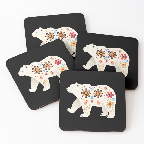 Item preview, Scandinavian Folk Art, Floral Polar Bear designed and sold by xiao xuans.