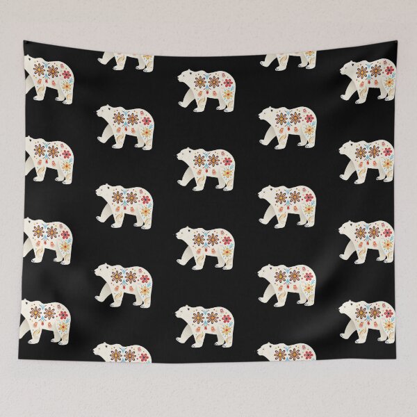Item preview, Scandinavian Folk Art, Floral Polar Bear designed and sold by xiao xuans.