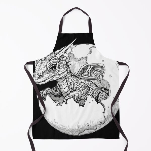 Item preview, Cute Baby Dragon Hatchling Out Of Egg Fantasy Lineart designed and sold by DH-ArtLab.