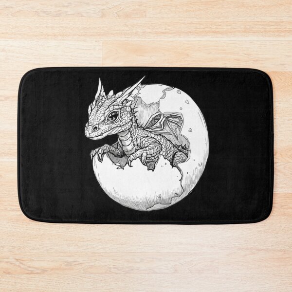 Item preview, Cute Baby Dragon Hatchling Out Of Egg Fantasy Lineart designed and sold by DH-ArtLab.