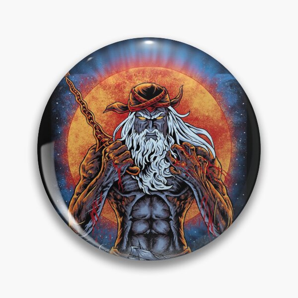 Item preview, Sea God of Wrath – Mythical Ocean Guardian Under Blood Moon designed and sold by Bluebubbies.