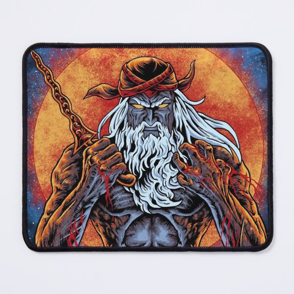 Item preview, Sea God of Wrath – Mythical Ocean Guardian Under Blood Moon designed and sold by Bluebubbies.