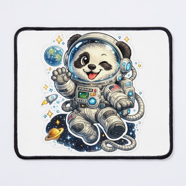Item preview, Cute Astronaut Panda Floating In Space Sticker designed and sold by ZYNORAworld.