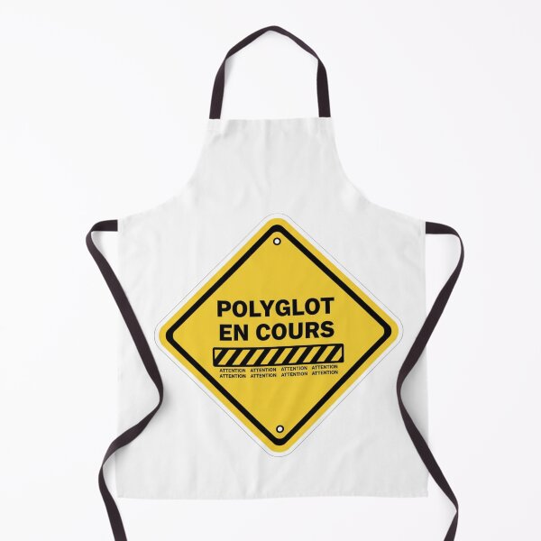Item preview, French polyglot in progress warning sign POLYGLOT EN COURS funny sticker designed and sold by language-des.